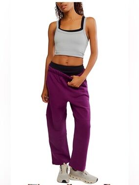 NWT Free People FP Movement Top score Barrel pant Mulberry‎